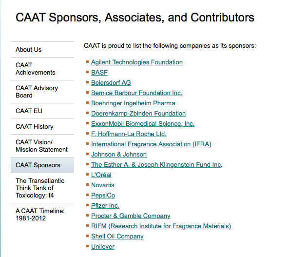 I principali finanziatori del CAAT (Center for Alternatives to Animal Testing) sono aziende chimiche, farmaceutiche o cosmetiche. Dove sono le associazioni animaliste?